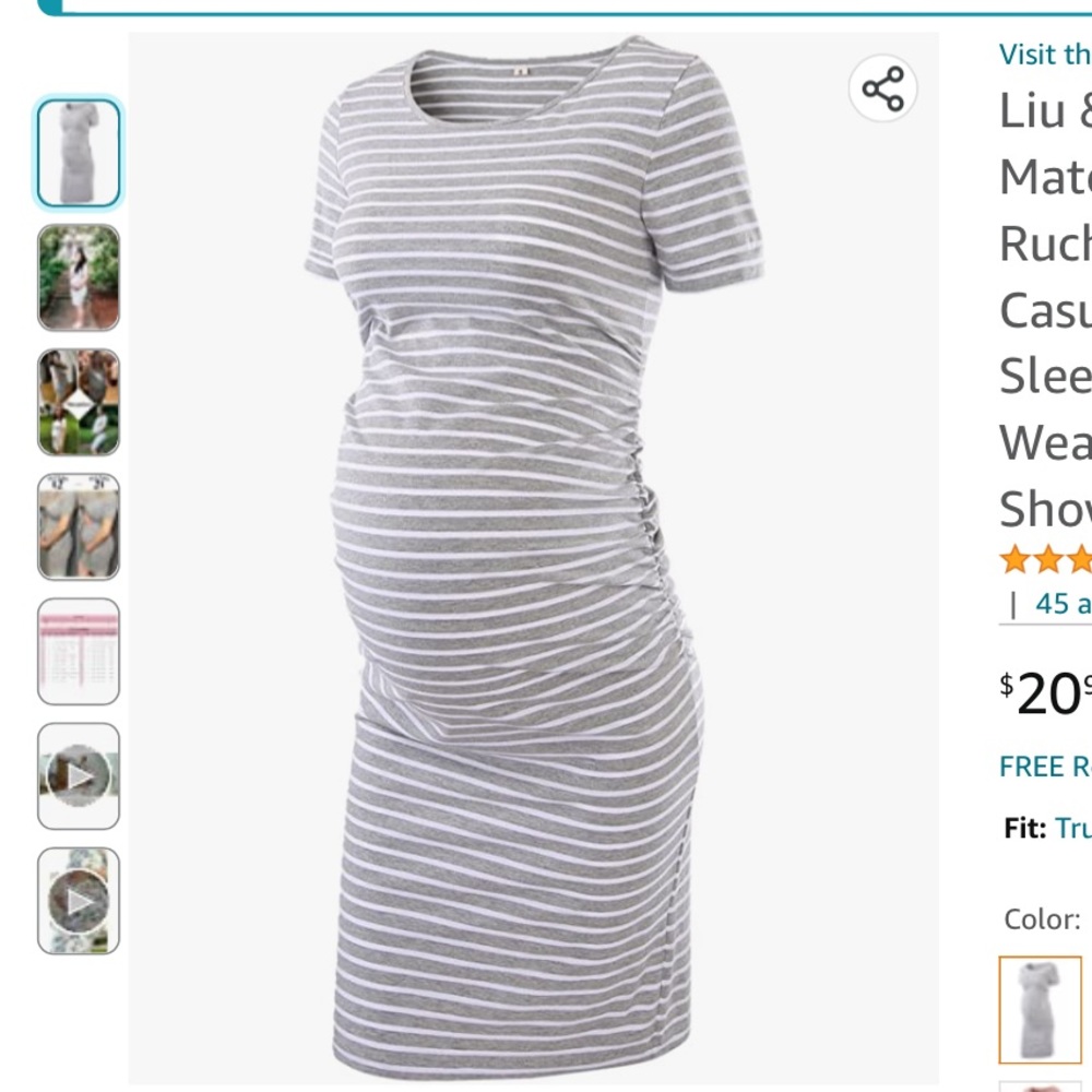 Maternity Bodycon Ruched Side Dress